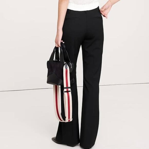 Banana Republic High Rise Flare Italian Wool Pant 10P Black 826931 - Picture 2 of 14